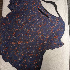 Madewell Floral Keyhole Top Size L
